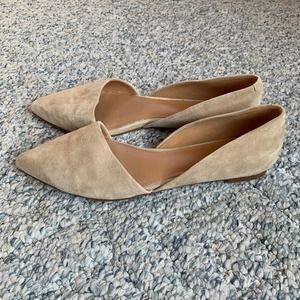 J. Crew Factory Zoe Suede D'orsay Flats saddle color - size 8